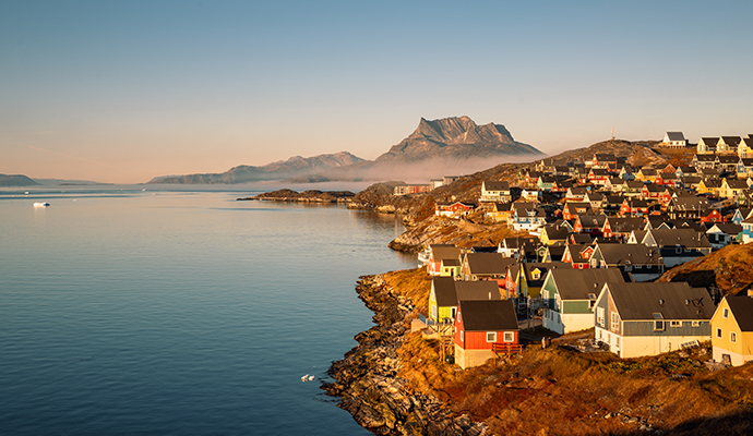 Nuuk i solnedgang